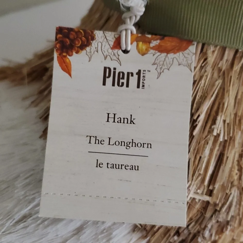Vintage Pier 1 Fall Hank The Longhorn Farm Straw Animal
